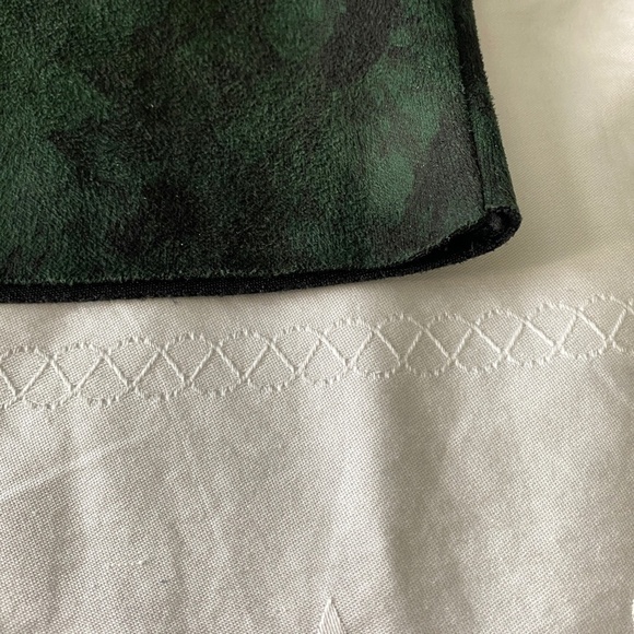 ICONIC Women's 14 Abstract Green Floral Faux Suede Skirt 1/4 Zip Festival Whimsy - Picture 7 of 15